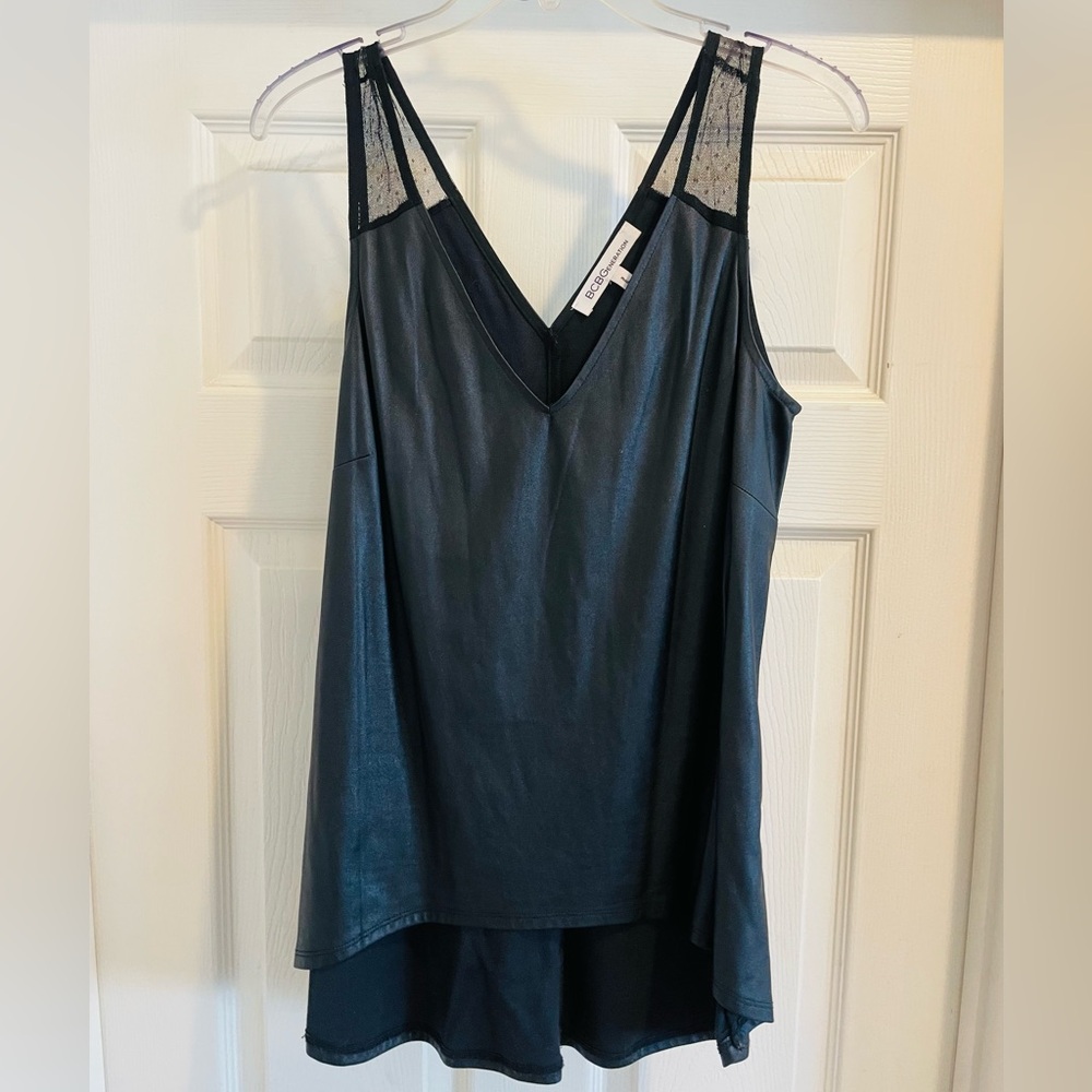 BCBG Generation Faux Leather Tank
